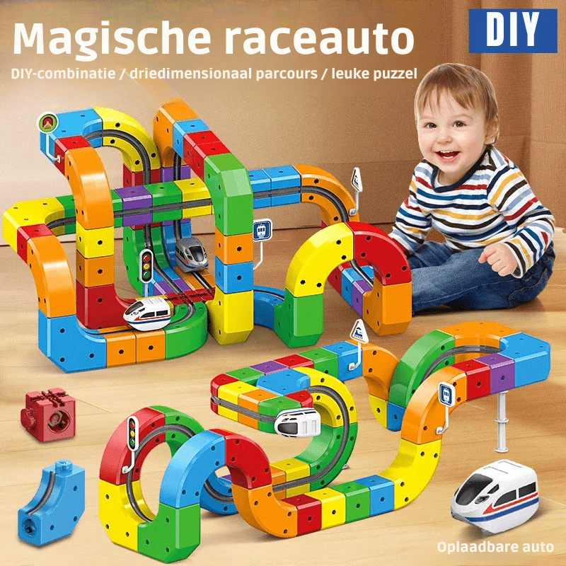 3D Train Building Set for Kids with Rechargeable Locomotive