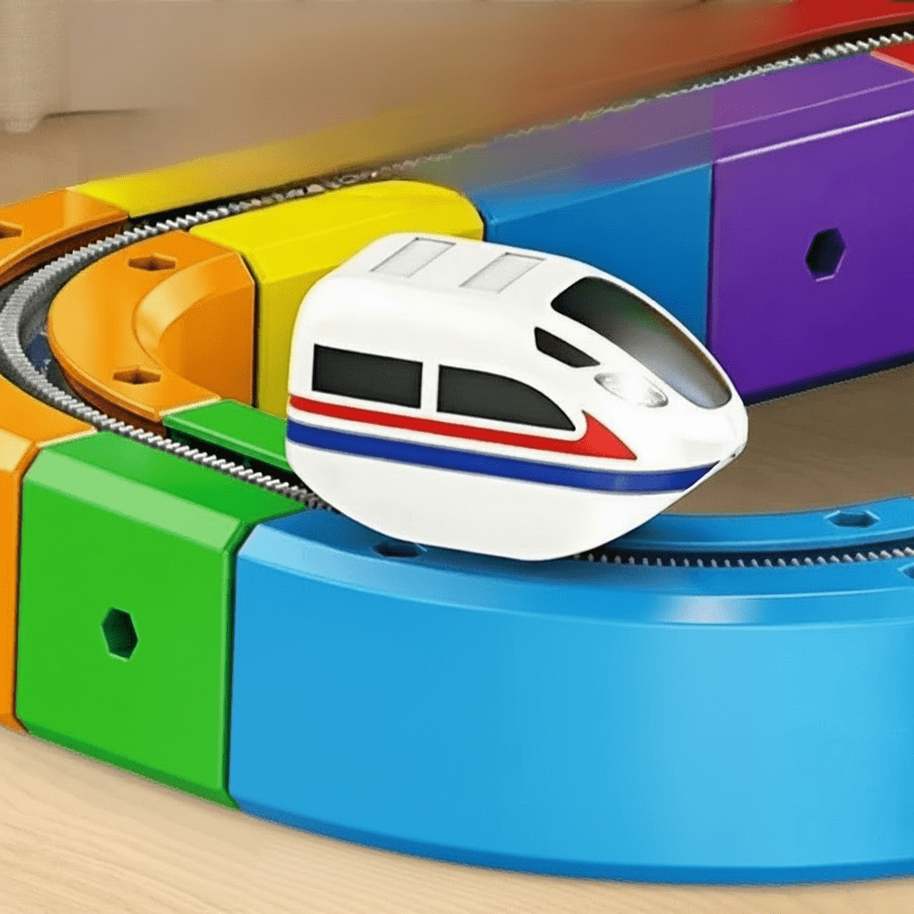 3D Train Building Set for Kids with Rechargeable Locomotive