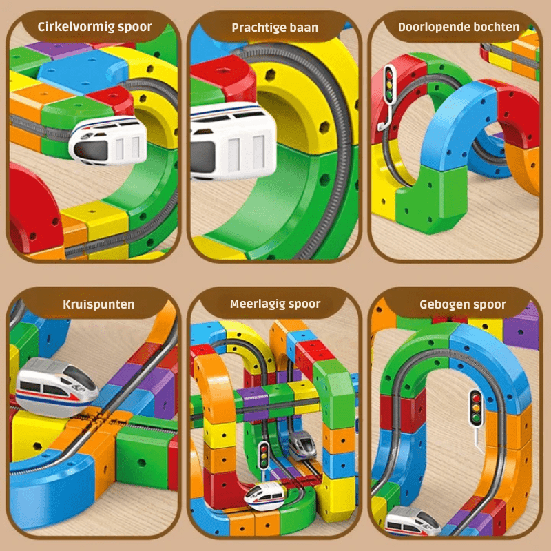 3D Train Building Set for Kids with Rechargeable Locomotive