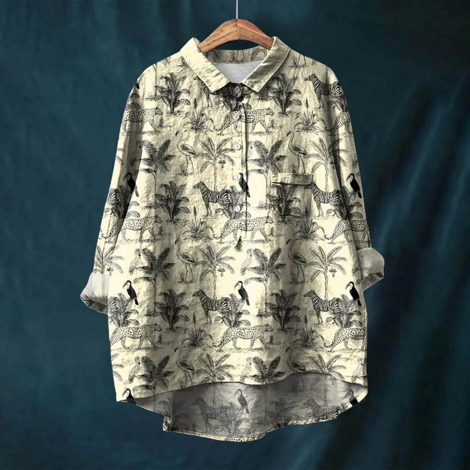 Women's Graffiti Print Blouse | Lapel