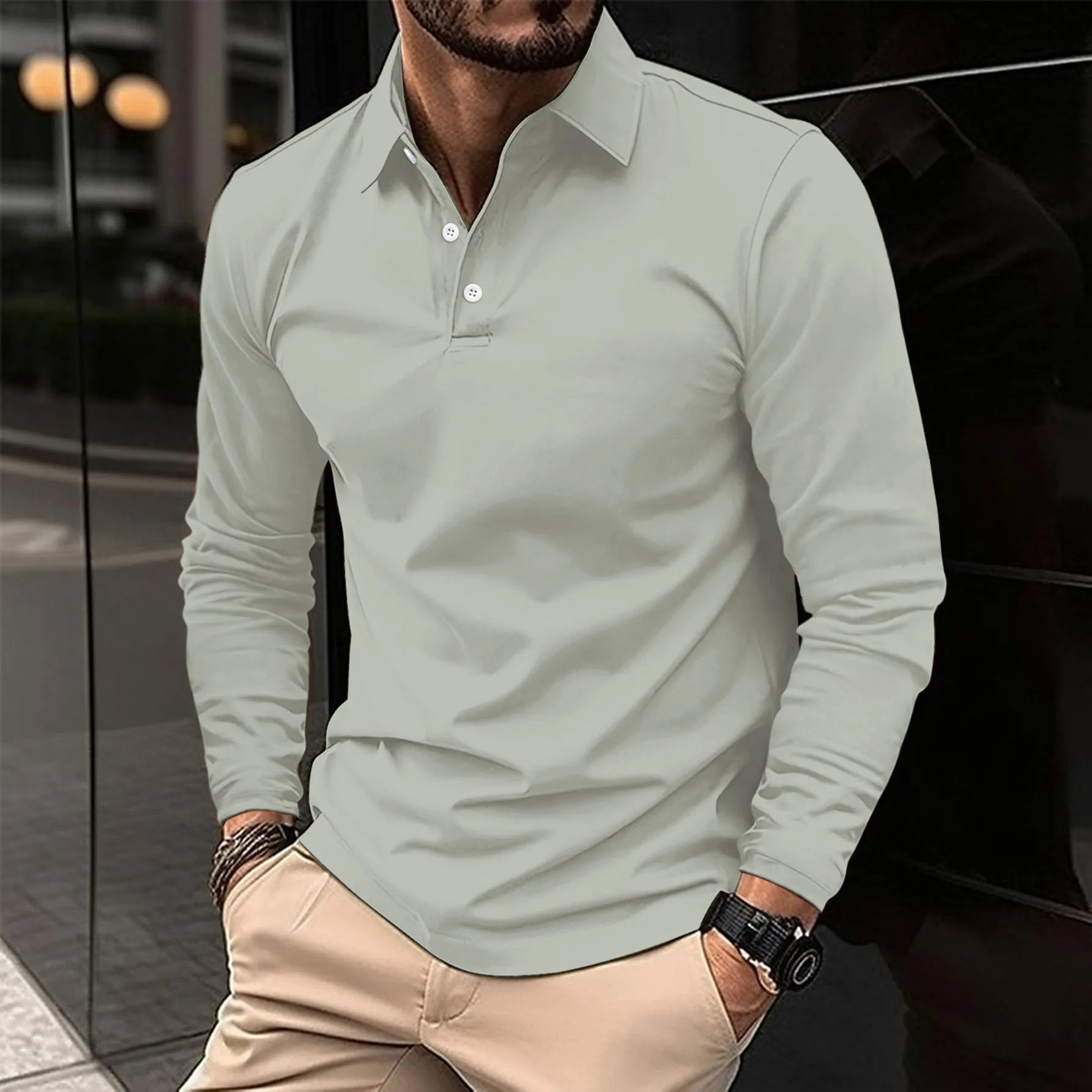 Men's Long Sleeve Polo Shirt | Casual and Business Wear