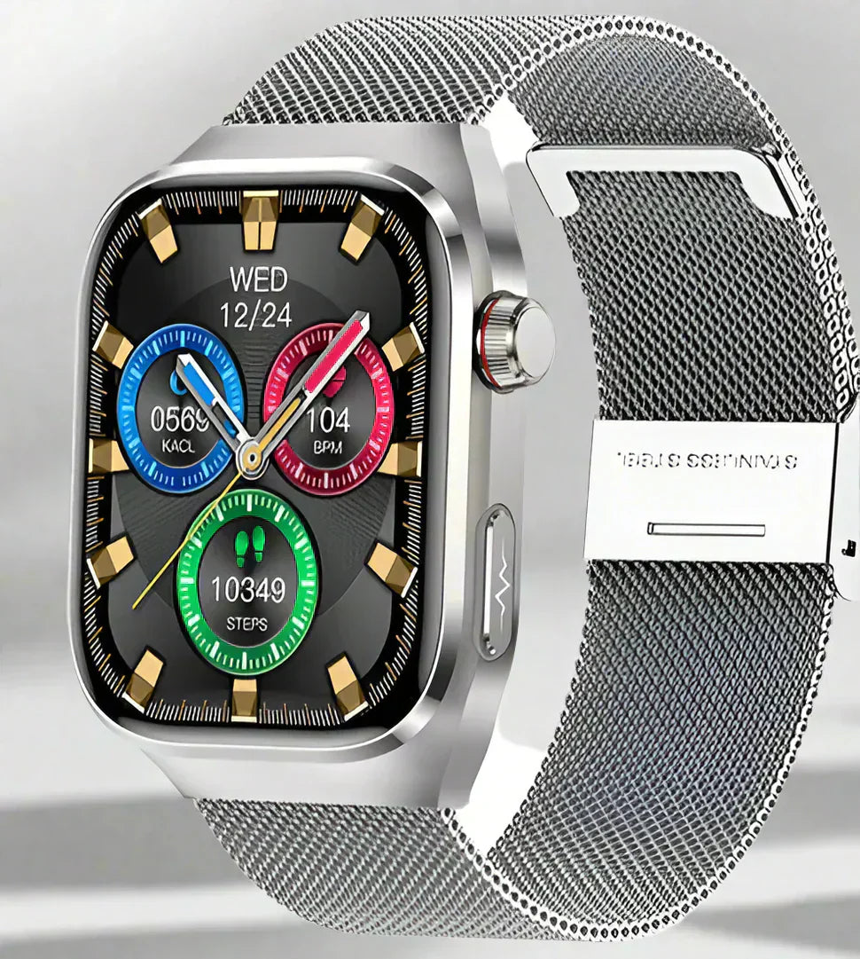 Smartwatch for Blood Sugar Monitoring, ECG, Uric Acid Measurement, Bluetooth Connectivity