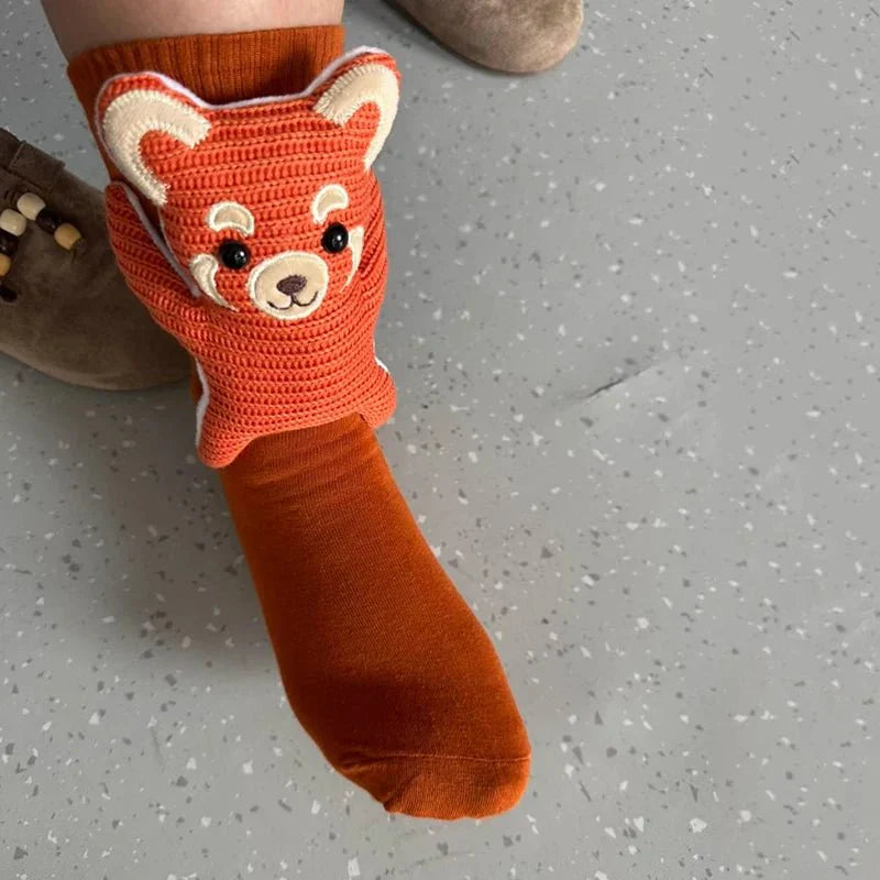 Cozy House Socks with Adorable 3D Animal Design and Safe Non-Slip Sole
