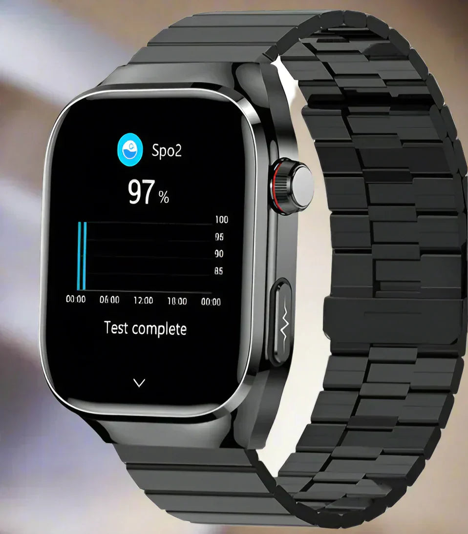 Smartwatch for Blood Sugar Monitoring, ECG, Uric Acid Measurement, Bluetooth Connectivity