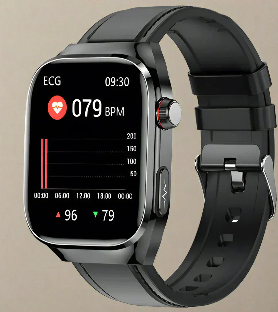 Smartwatch for Blood Sugar Monitoring, ECG, Uric Acid Measurement, Bluetooth Connectivity