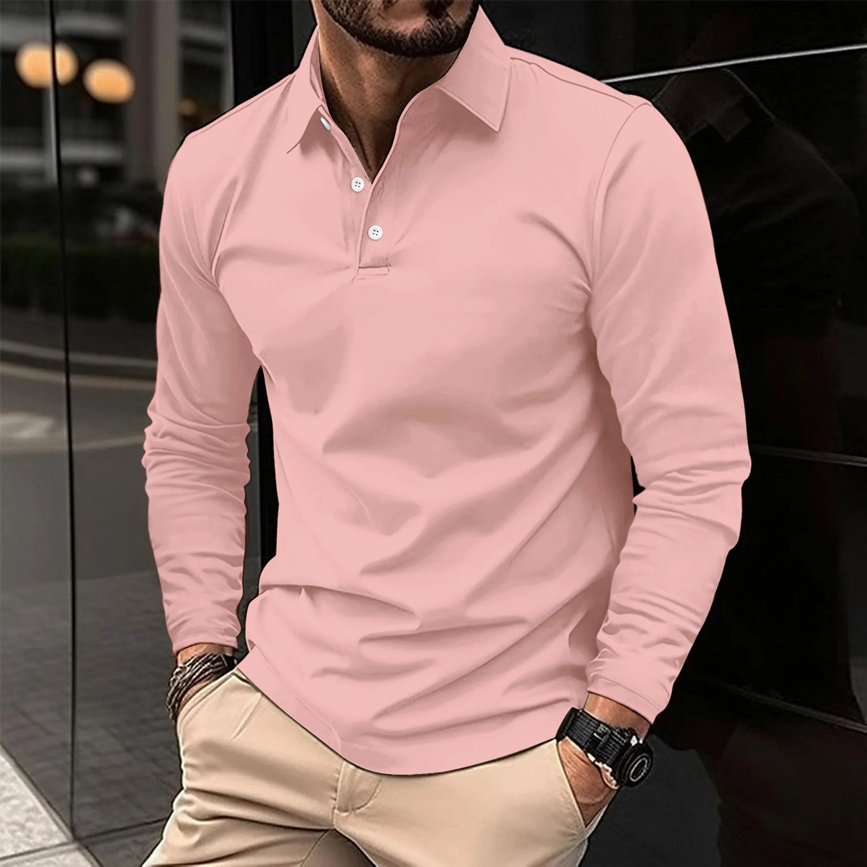 Men's Long Sleeve Polo Shirt | Casual and Business Wear