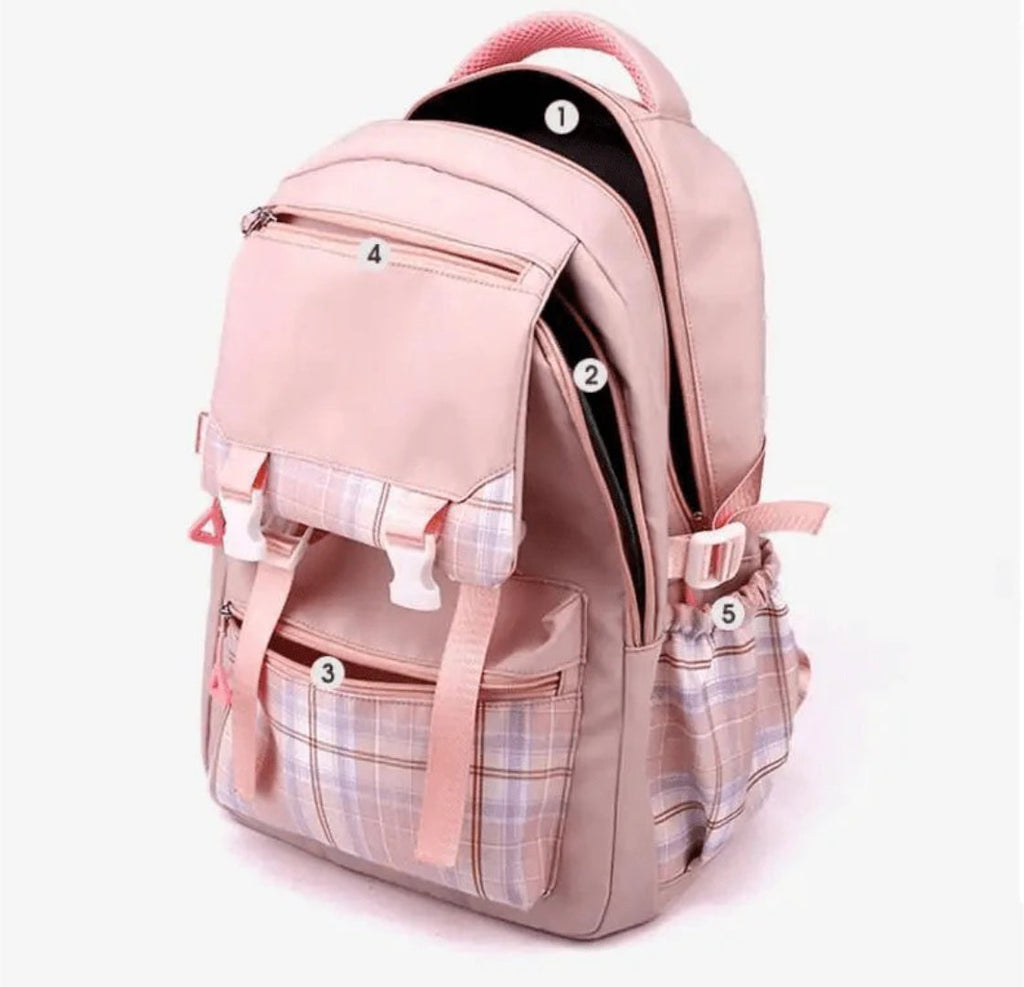 Spacious School Backpack with Stitch Design