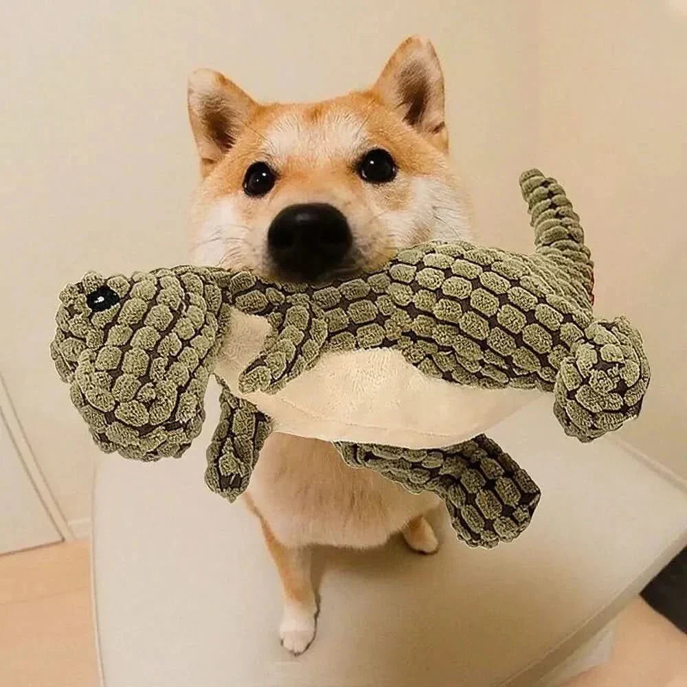Indestructible Dinosaur-Shaped Dog Toy
