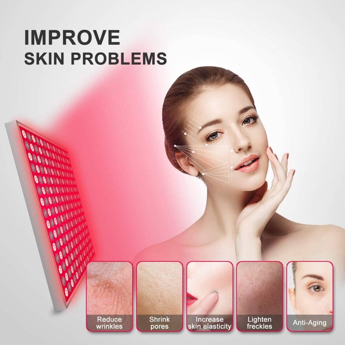 Infrared Light Therapy Panel for Skin Rejuvenation and Relaxation