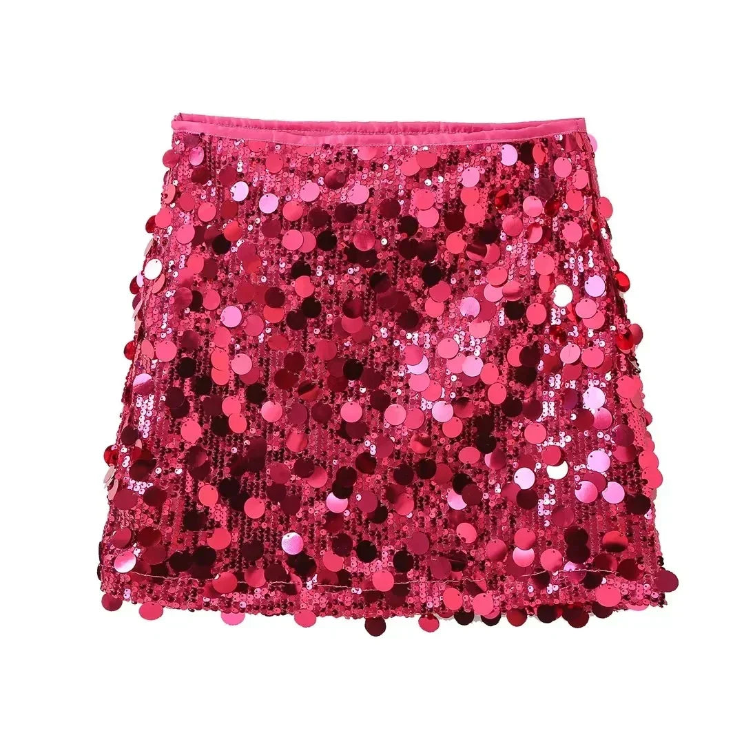 Women’s Glittery High-Waisted Skirt | Mini