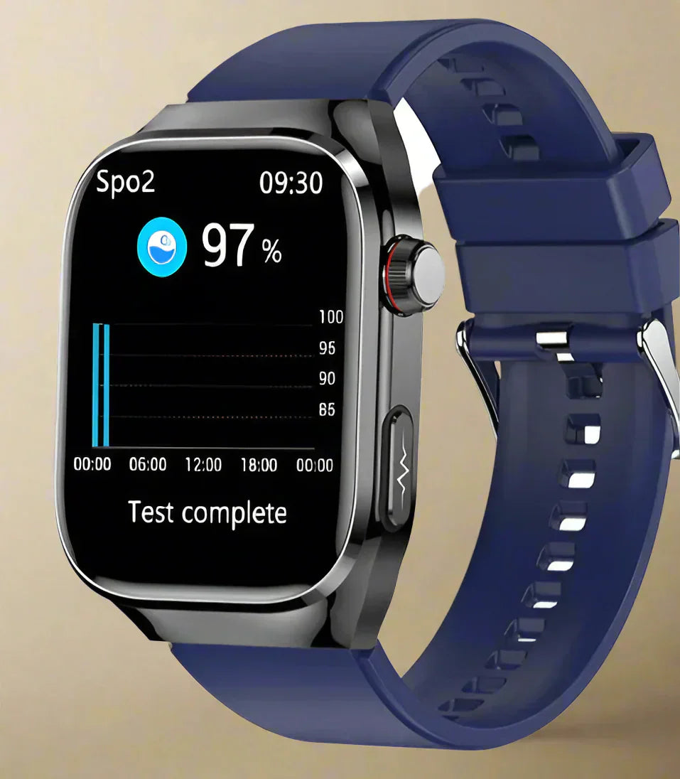 Smartwatch for Blood Sugar Monitoring, ECG, Uric Acid Measurement, Bluetooth Connectivity