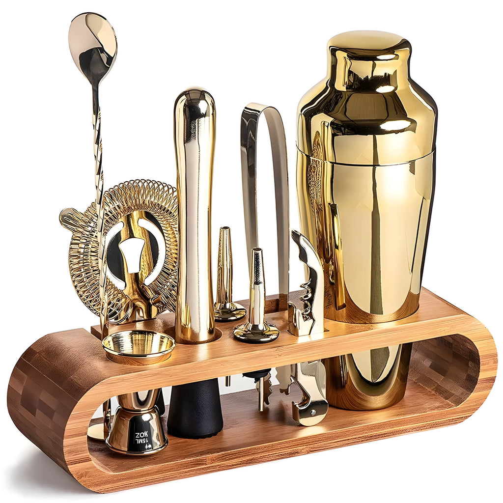 10-Piece Premium Stainless Steel Cocktail Shaker Set – Perfect for Mixed Drinks and Parties