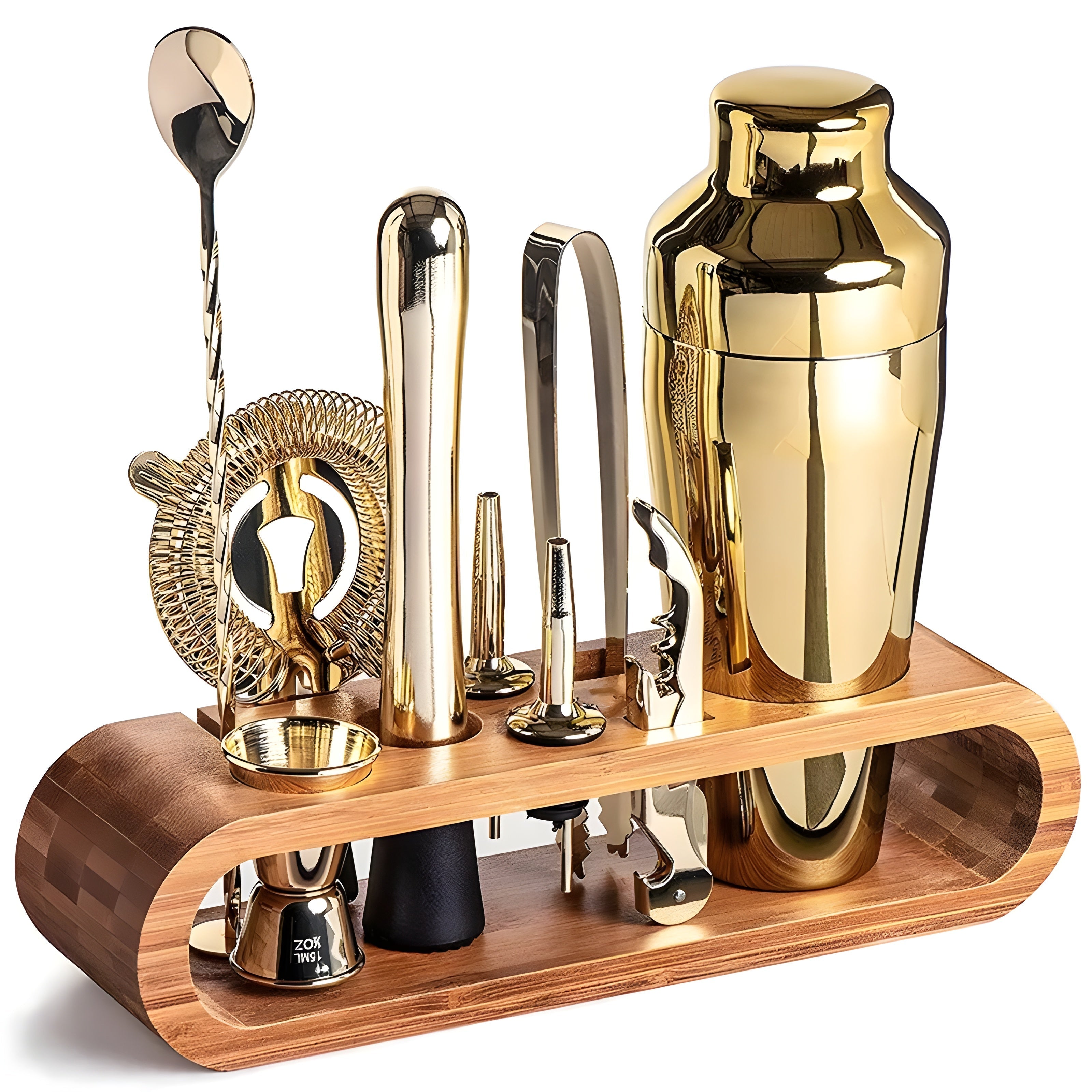 10-Piece Premium Stainless Steel Cocktail Shaker Set – Perfect for Mixed Drinks and Parties