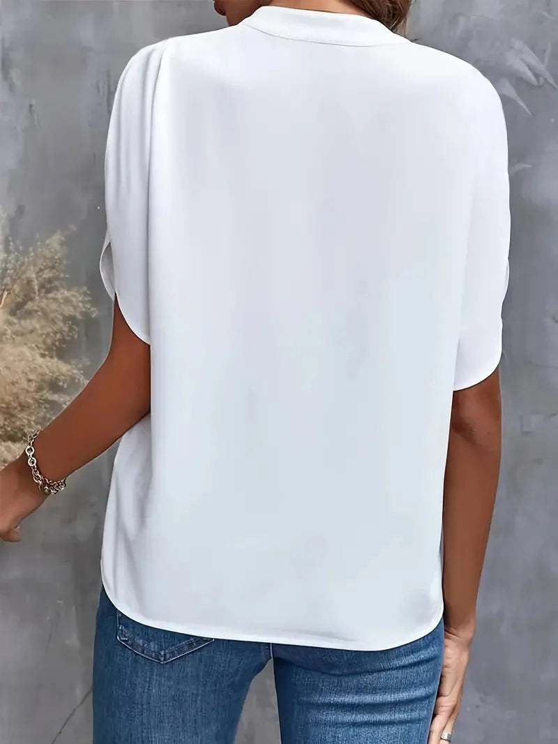 Women's V-Neck Short Sleeve Blouse | Casual