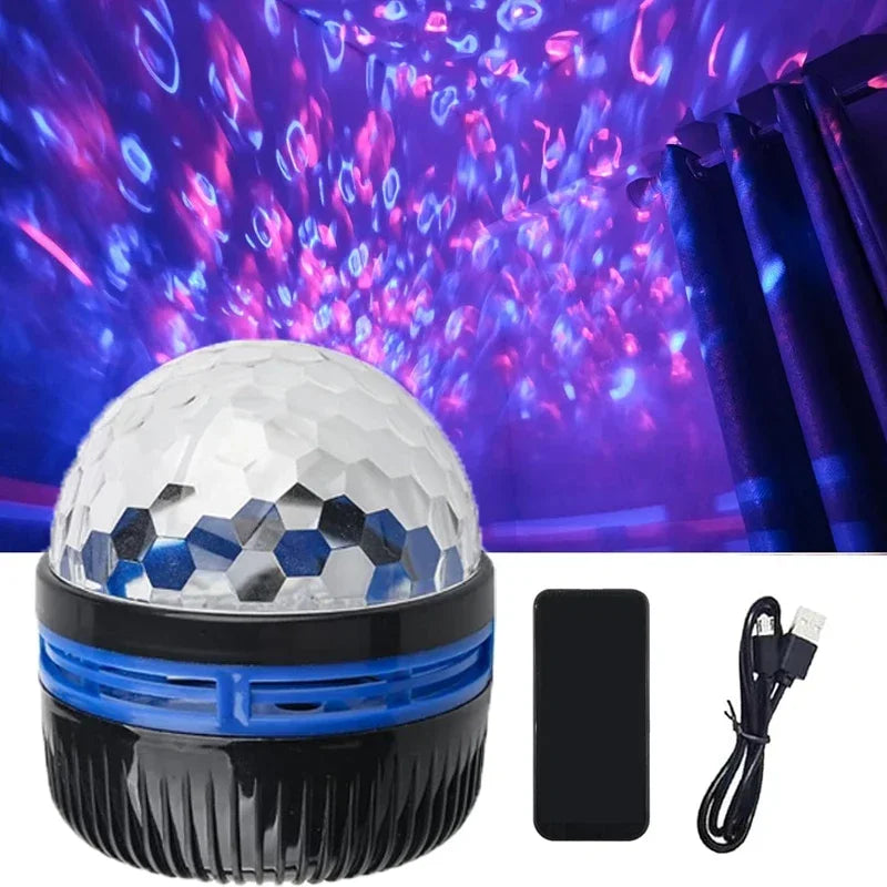 Northern Lights Projector | Music Sync & Remote Control | RGB Mood Light | USB Charging | 7.8×7.8×8.7 cm
