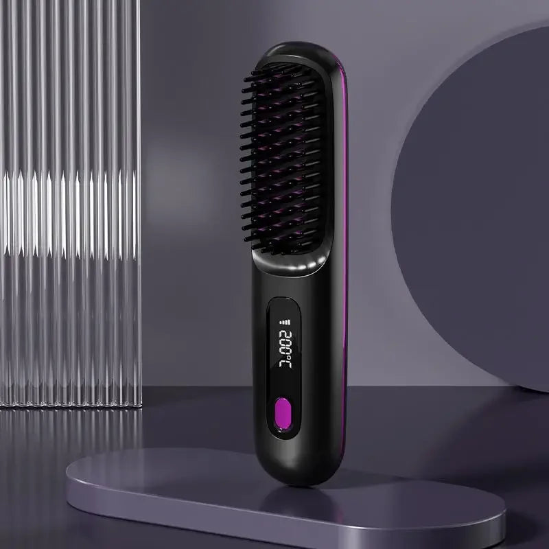 Wireless Hair Straightener | USB Charging & LCD Display | Ceramic & Ion Technology
