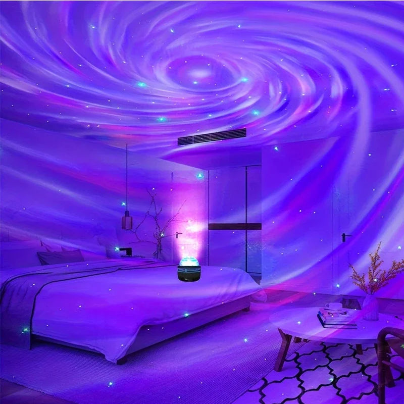 Northern Lights Projector | Music Sync & Remote Control | RGB Mood Light | USB Charging | 7.8×7.8×8.7 cm