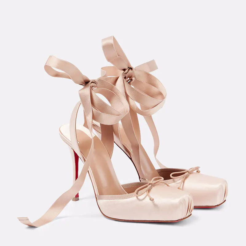 Women's Ballet Style High Heels | Square Toe