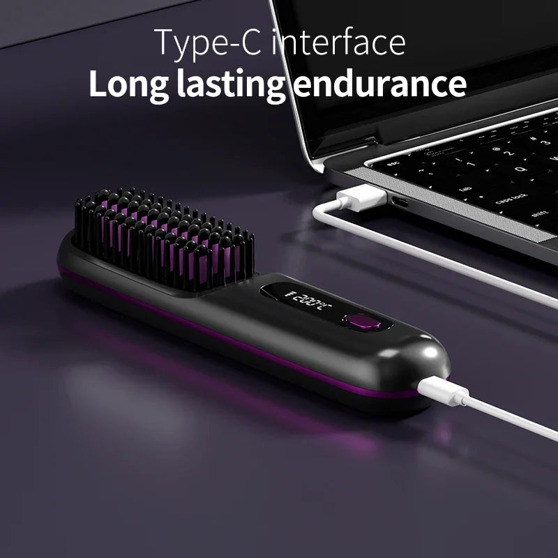 Wireless Hair Straightener | USB Charging & LCD Display | Ceramic & Ion Technology