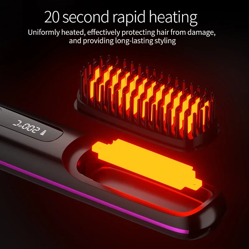 Wireless Hair Straightener | USB Charging & LCD Display | Ceramic & Ion Technology