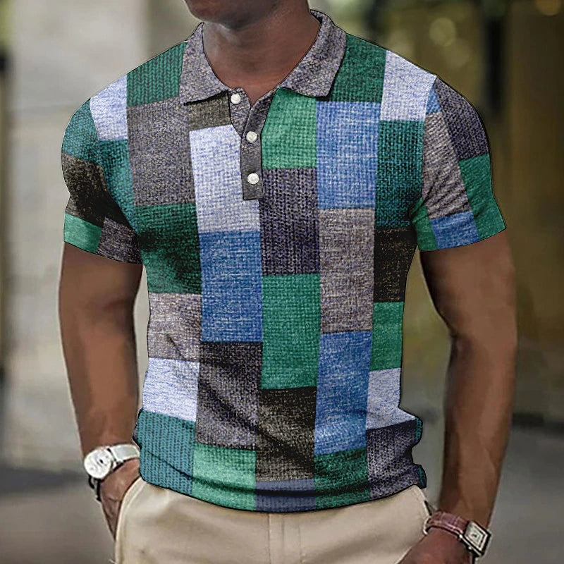 Men's Color Block Polo Shirt | Short Sleeve