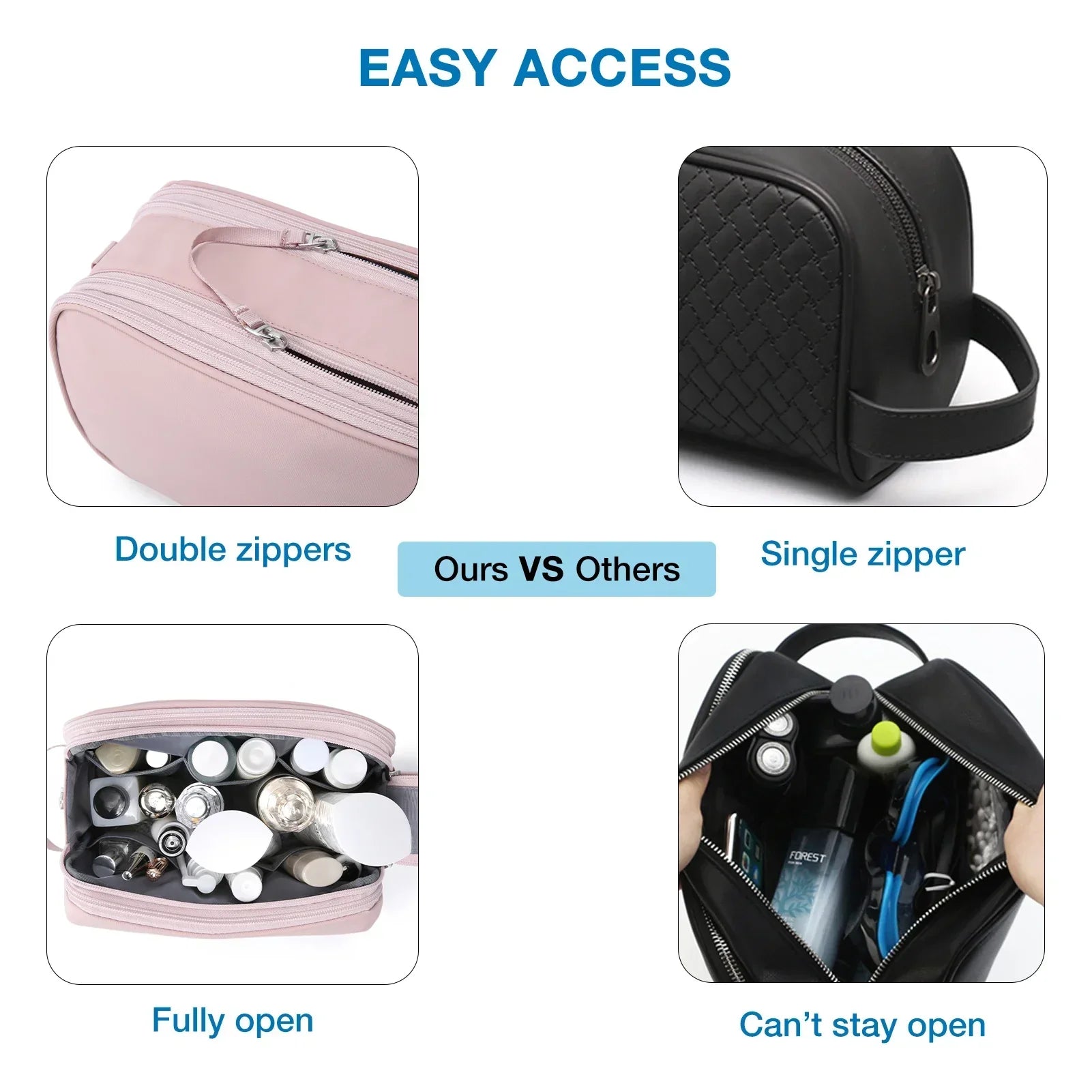 Waterproof Cosmetic Bag for Men & Women | Lightweight Toiletry Bag in S/M/L | Travel Accessory for Toiletries & Makeup | Unisex Travel Organizer