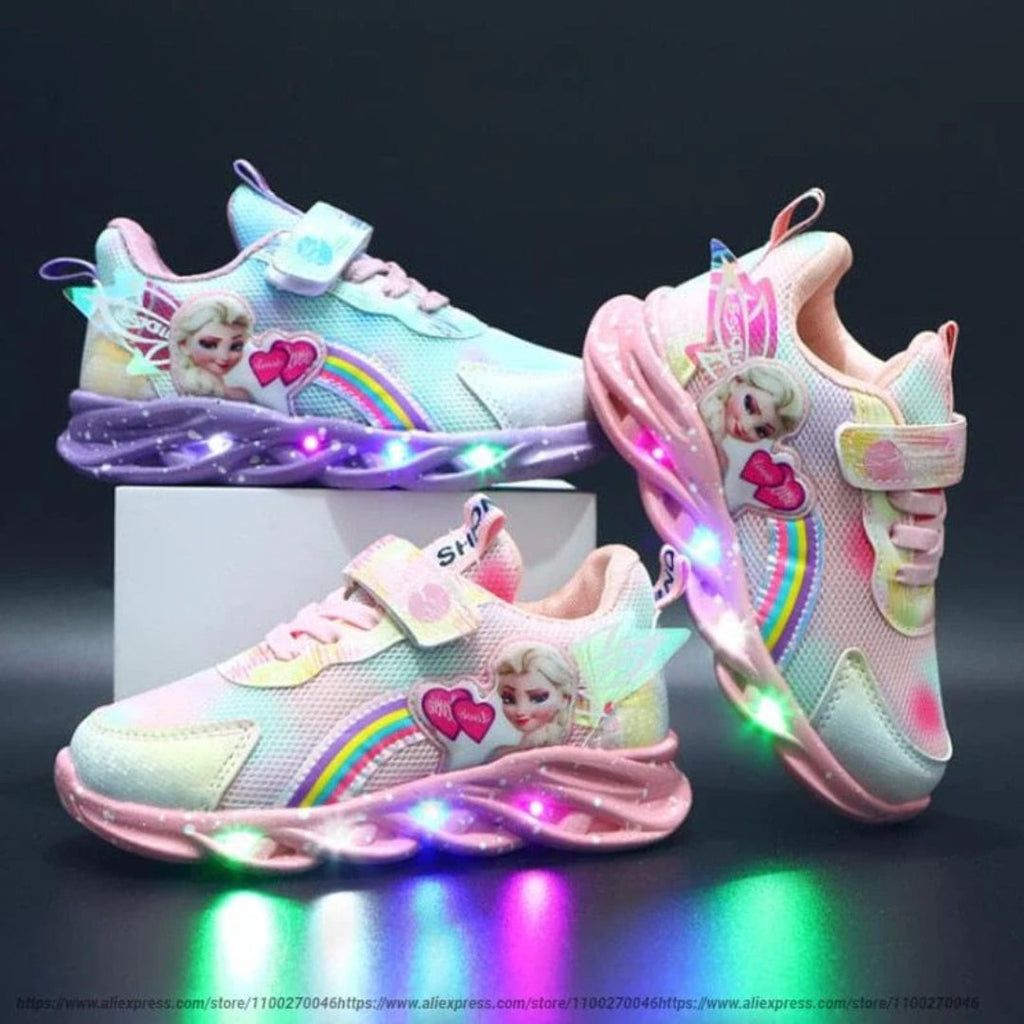 Light-Up Princess Sneakers for Kids with LED Design