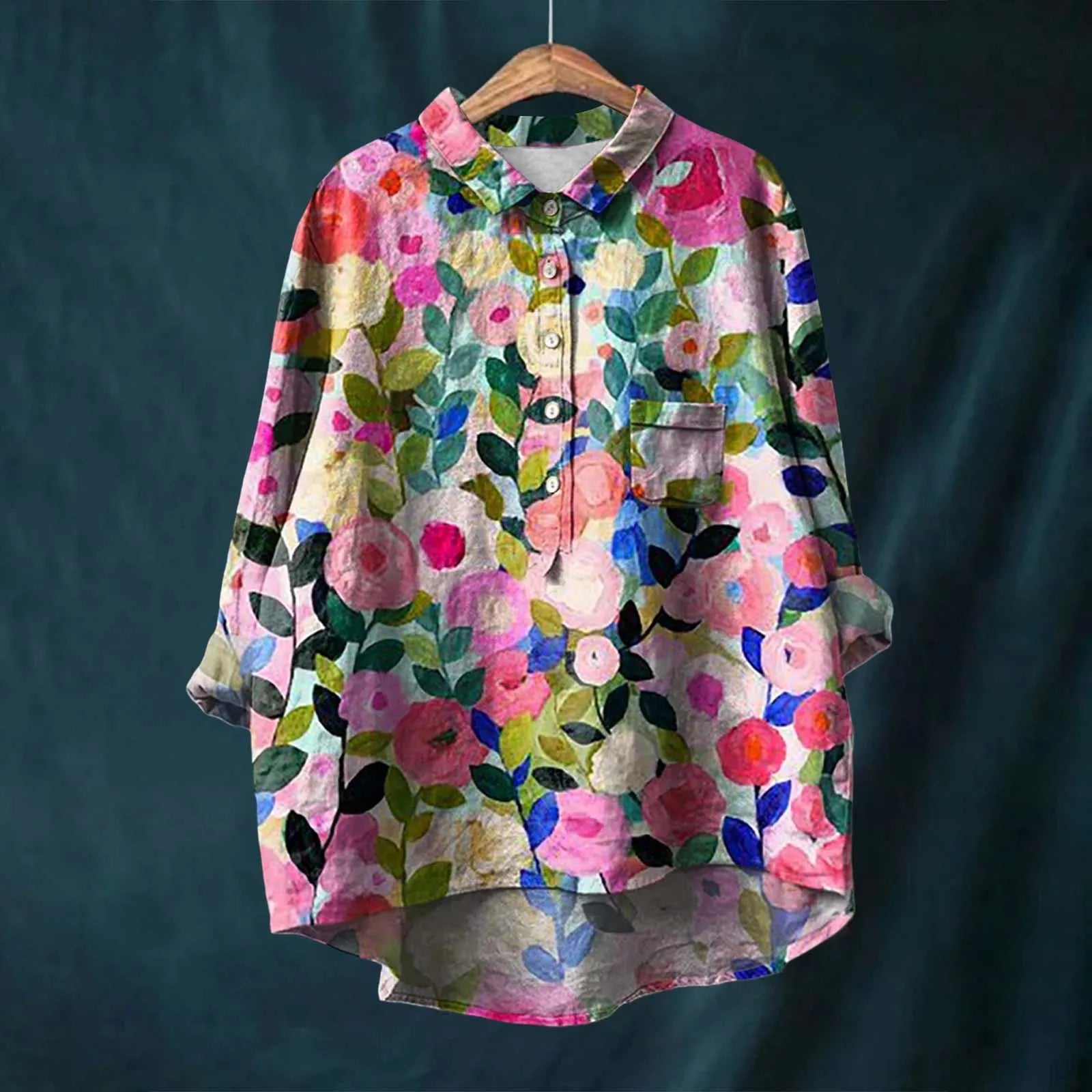 Women's Graffiti Print Blouse | Lapel