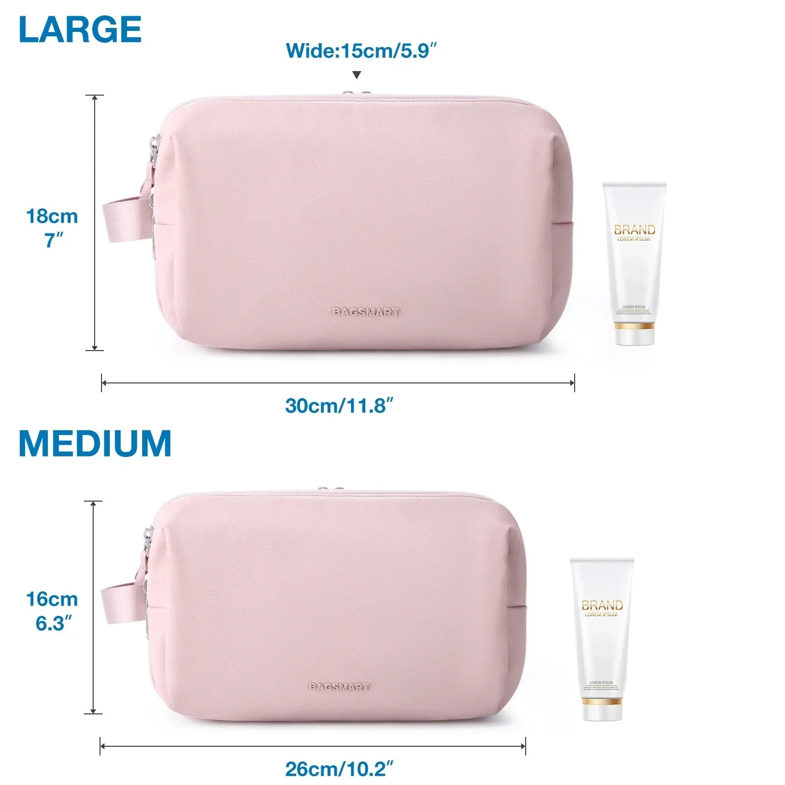 Waterproof Cosmetic Bag for Men & Women | Lightweight Toiletry Bag in S/M/L | Travel Accessory for Toiletries & Makeup | Unisex Travel Organizer