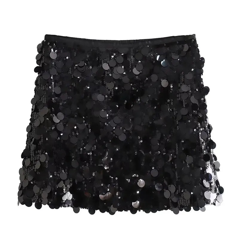 Women’s Glittery High-Waisted Skirt | Mini