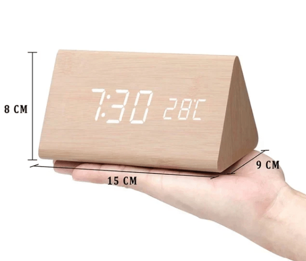 LED Wooden Clock with Voice Control for Stylish Time Display
