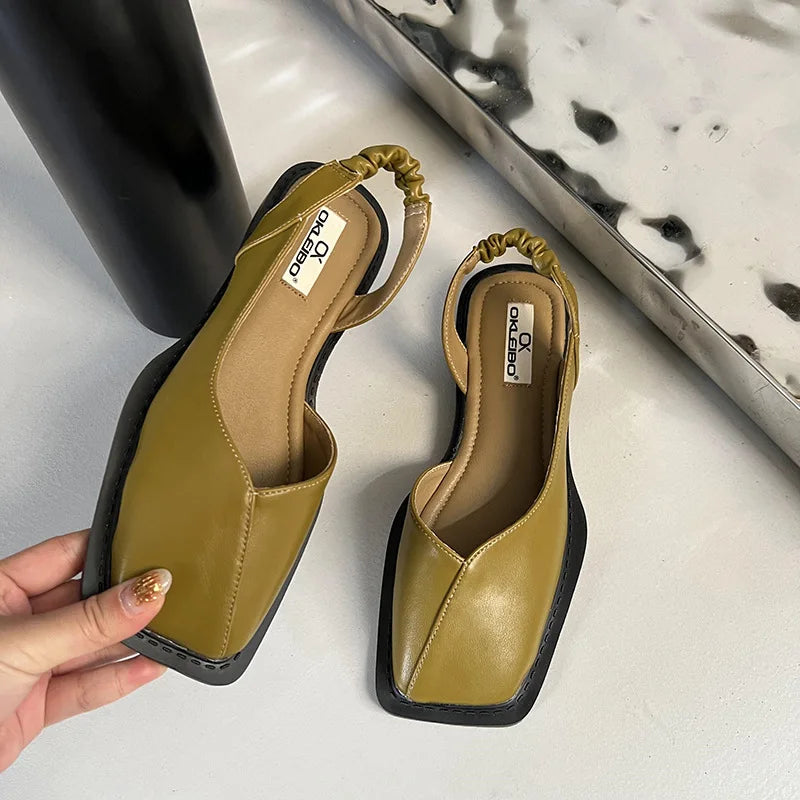 Women's Slingback Sandals Shoes | Square Toe