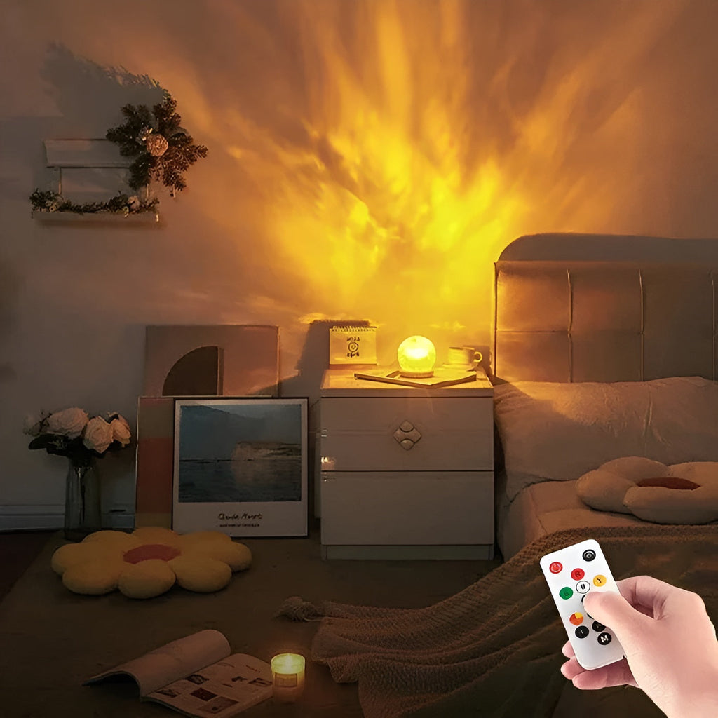 Wave Light Projection Lamp – Soothing Mood Lighting for Table or Bedroom