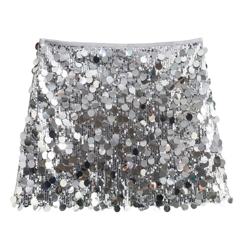 Women’s Glittery High-Waisted Skirt | Mini