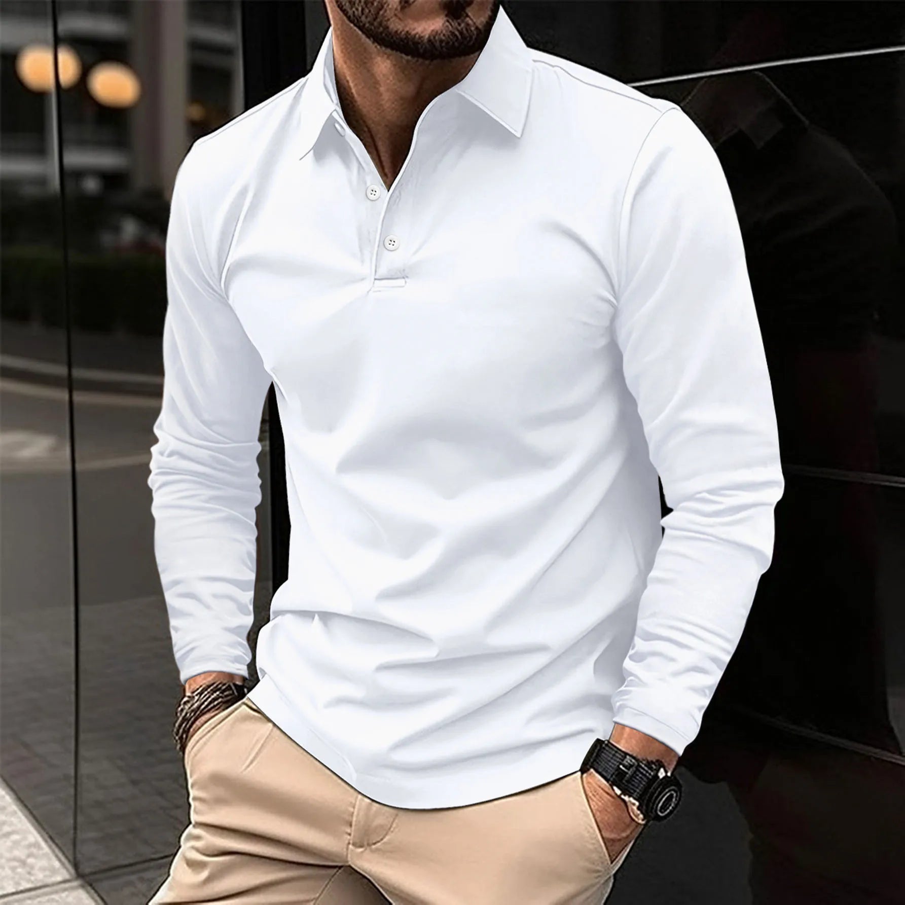 Men's Long Sleeve Polo Shirt | Casual and Business Wear