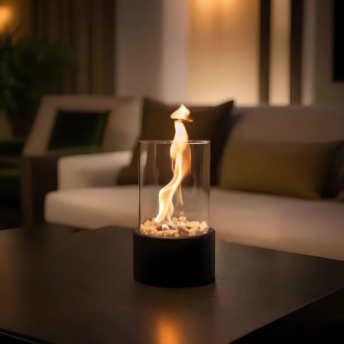 Smoke-Free Tabletop Fireplace for Elegant Indoor and Outdoor Use
