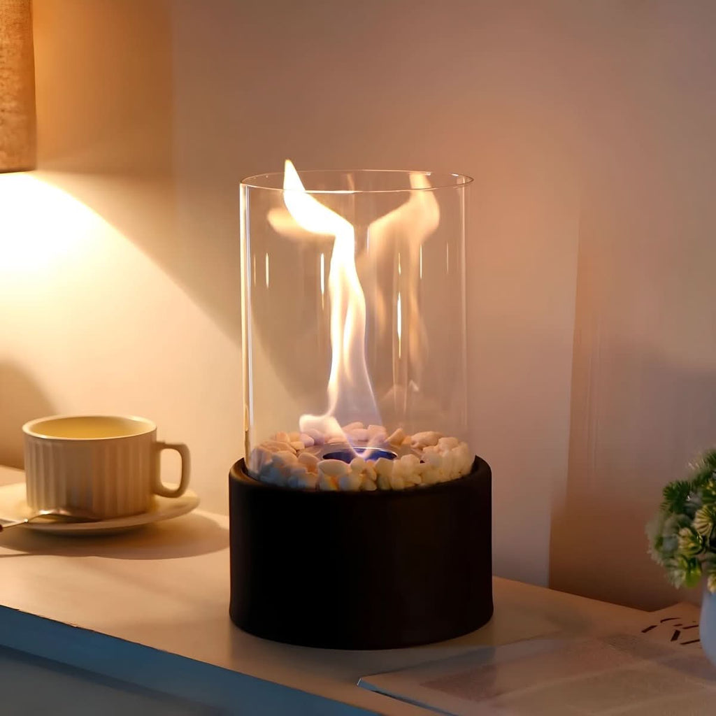 Smoke-Free Tabletop Fireplace for Elegant Indoor and Outdoor Use