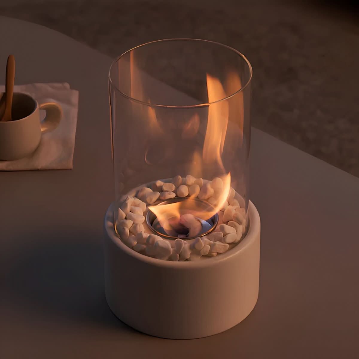 Smoke-Free Tabletop Fireplace for Elegant Indoor and Outdoor Use