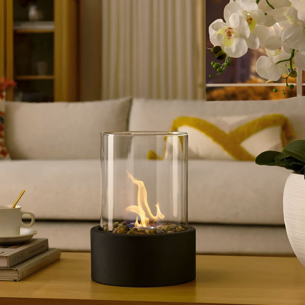 Smoke-Free Tabletop Fireplace for Elegant Indoor and Outdoor Use