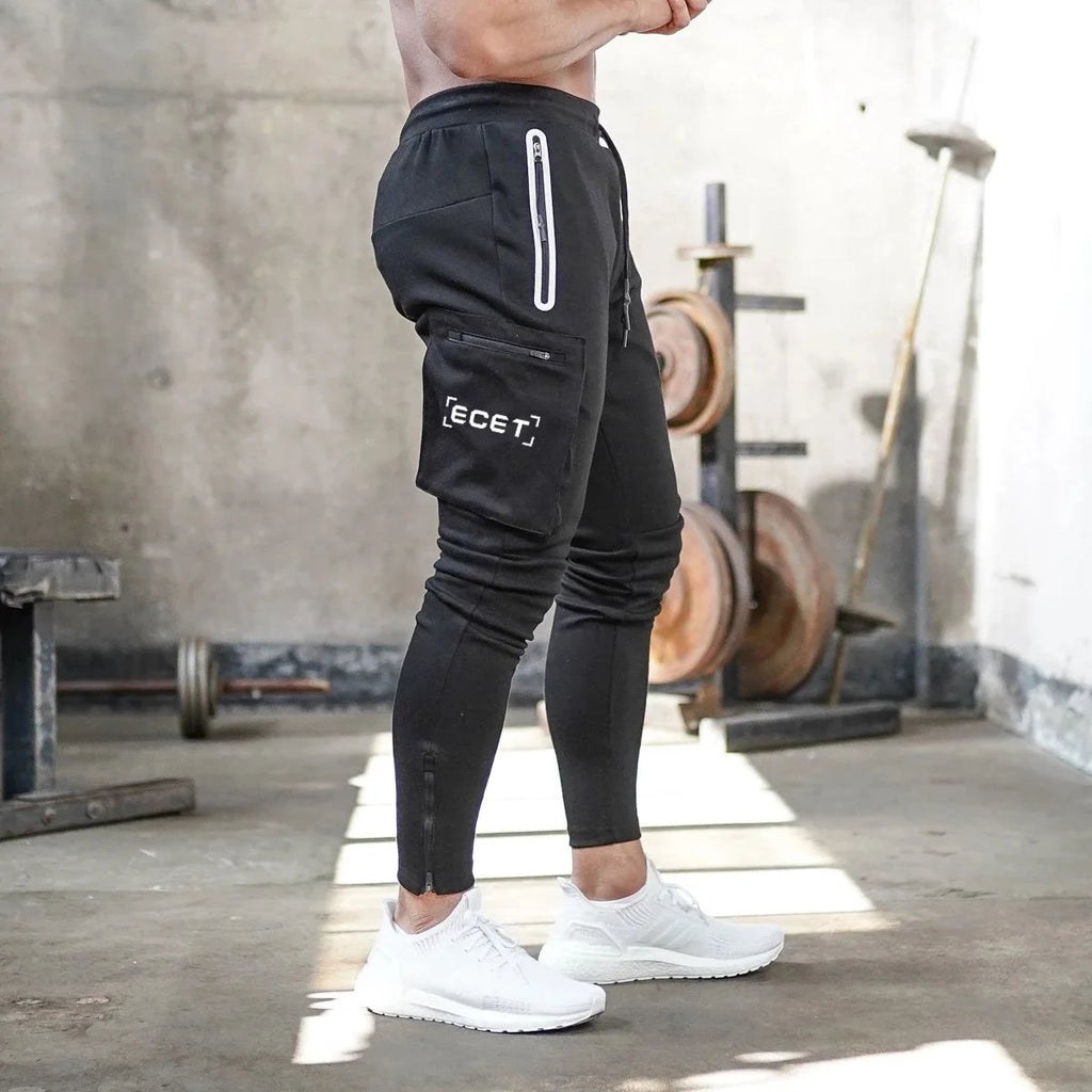 Men's Slim Fit Sporty Jogging Pants | with Zipper Pockets