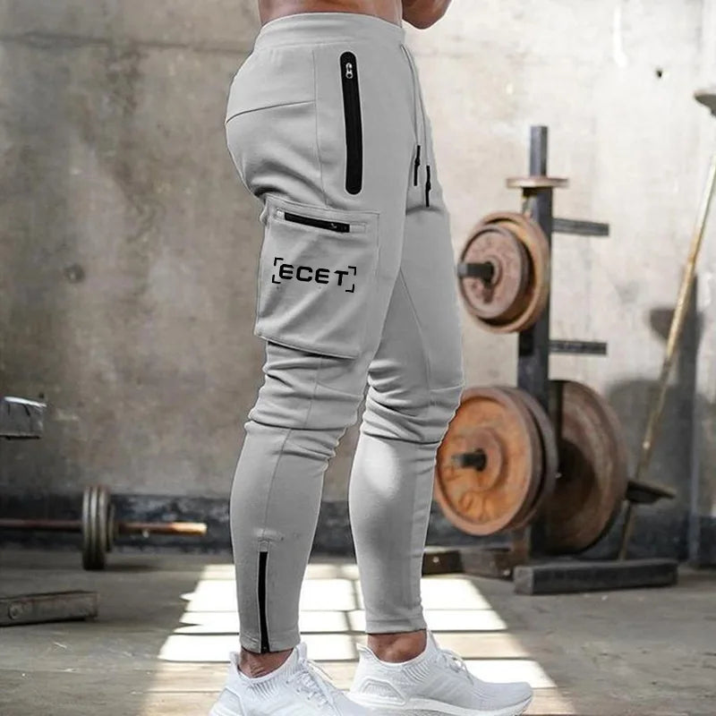 Men's Slim Fit Sporty Jogging Pants | with Zipper Pockets