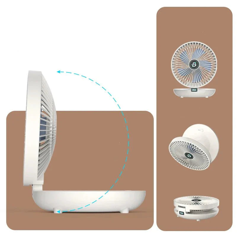 Portable USB Fan with 3 Speed Settings, Foldable and Compact Design