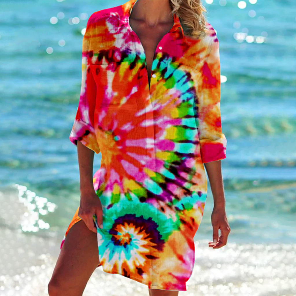 Women's Casual Loose Fit Shirt Dress | Long Sleeves