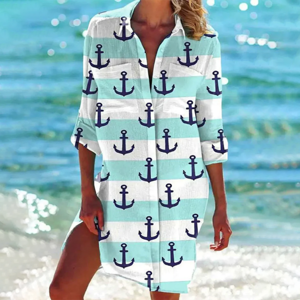Women's Casual Loose Fit Shirt Dress | Long Sleeves