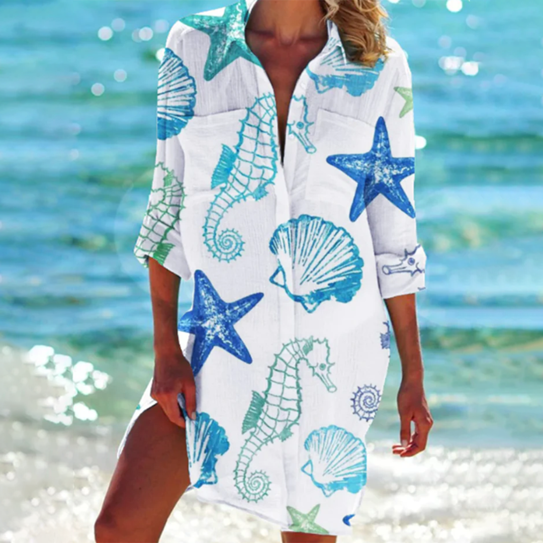 Women's Casual Loose Fit Shirt Dress | Long Sleeves