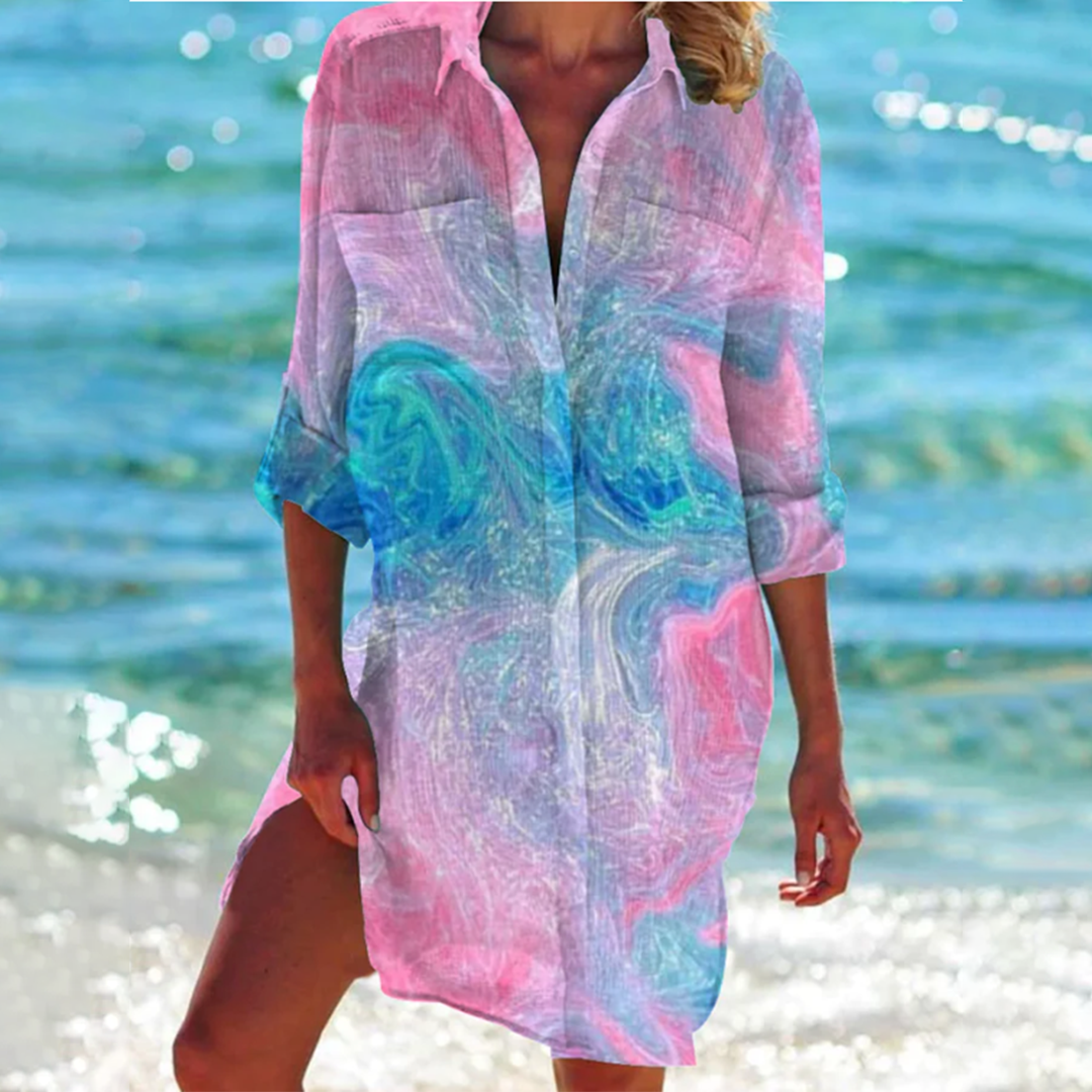Women's Casual Loose Fit Shirt Dress | Long Sleeves