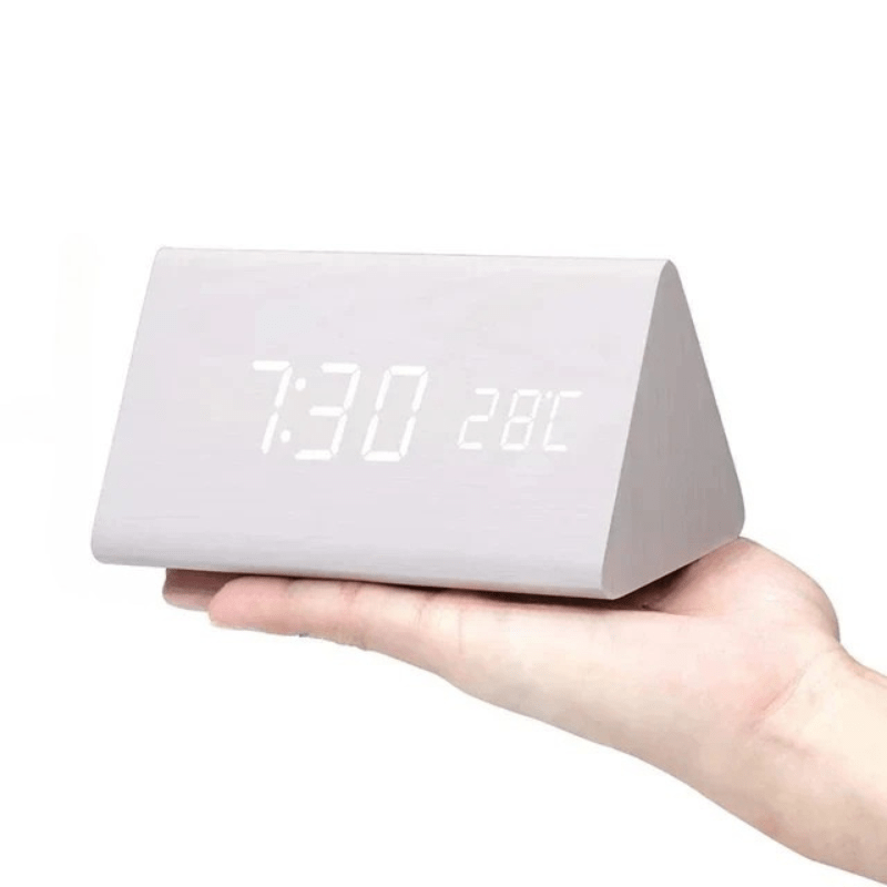 LED Wooden Clock with Voice Control for Stylish Time Display