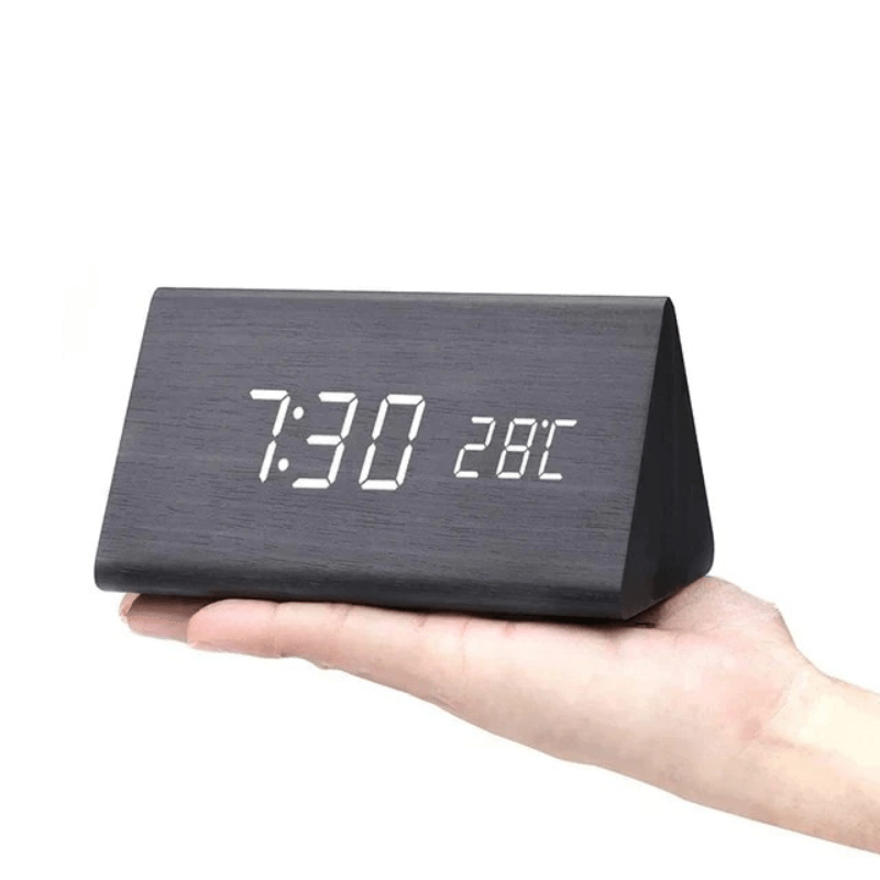 LED Wooden Clock with Voice Control for Stylish Time Display