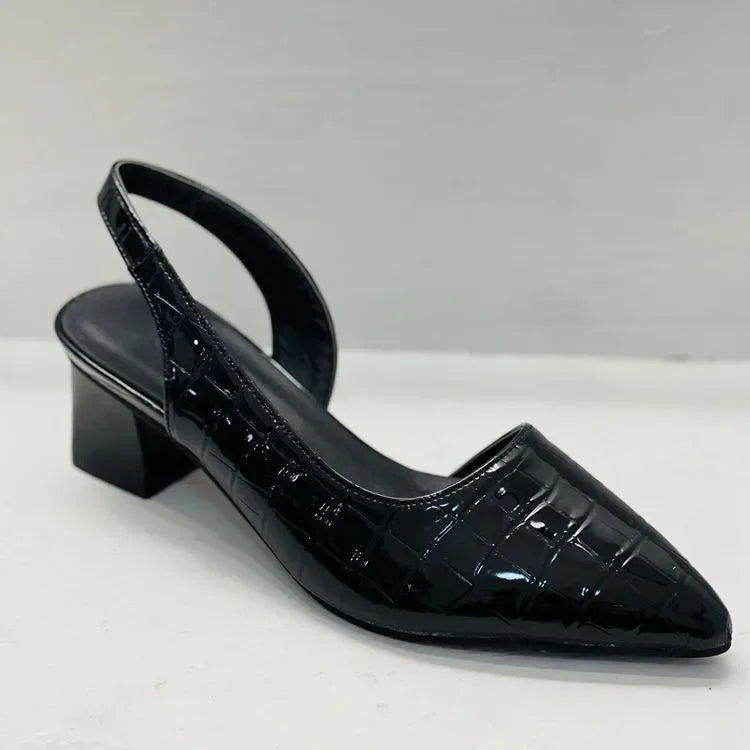 Women's Slingback Pointed Toe Sandals | Chunky Low Heels