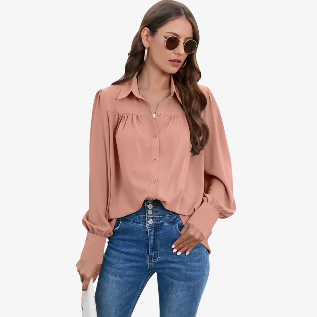 Women's Casual Button-Down Blouse | Long-Sleeve